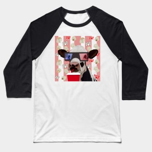 Funny Cow Moovie Time! Baseball T-Shirt